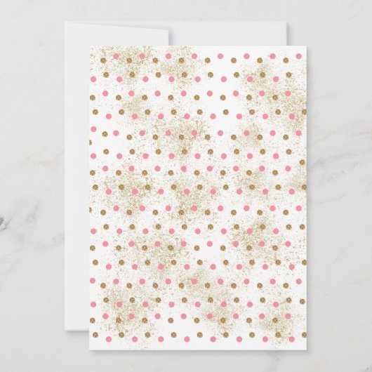 Roze en gouden wilde een Safari eerste verjaardag Kaart (Achterkant)