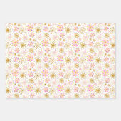 Roze en Gouden Winter Sneeuwvlokken Patroon Inpakpapier Vel (Voorkant)