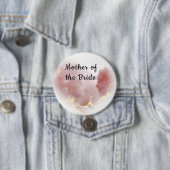 Roze en gouden wolkenkraam Moeder van de Bride But Ronde Button 7,6 Cm (In situ)