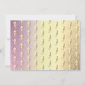 Roze en gouden zeemeermin 1e verjaardag kaart (Achterkant)