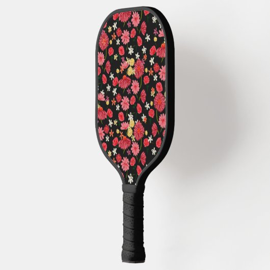 Roze en gouden zilverpatronen pickleball paddle (Links)