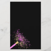 Roze en gouden zwarte Confetti Makeup Artist Flyer (Achterkant)