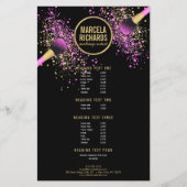 Roze en gouden zwarte Confetti Makeup Artist Flyer (Voorkant)