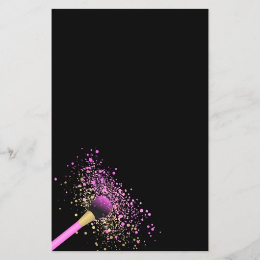 Roze en gouden zwarte Confetti Makeup Artist Flyer (Achterkant)