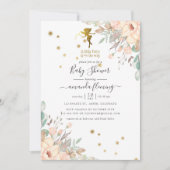 Roze en goudfeitisch Baby shower Kaart (Voorkant)