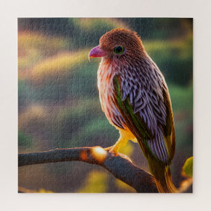 Roze en goudfinch-a-keet Jigzaag Puzzle Legpuzzel