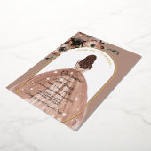 Roze en goudflens Arch Quinceañera Real Folie Uitnodiging (Gedraaid)