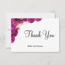 Roze en goudflens Dank je kaarten