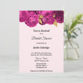 Roze en goudflesjes met bridale douche kaart (Staand voorkant)