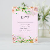 Roze en goudFloral Geometric Wedding RSVP Kaartje (Staand voorkant)