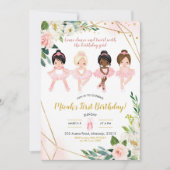 Roze en goudfluitje van een meisje van afgelopen d kaart (Voorkant)