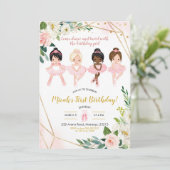 Roze en goudfluitje van een meisje van afgelopen d kaart (Staand voorkant)