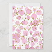 Roze en goudfolie Confetti vrijgezellenfeest Kaart (Achterkant)