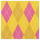 Roze en goudgele argyle Patroon Stof (Close Up)