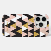 Roze en goudgeometrisch Abstract patroon Case-Mate iPhone Case (Achterkant (horizontaal))