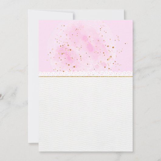 Roze en goudGiraffe Baby shower Kaart (Achterkant)