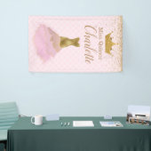 Roze en goudglam Dress Quinceañera Banner (Beurs)