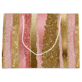 Roze en goudglam Gift Bag Large Cadeautasje (Voorkant)