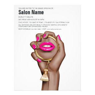Roze en goudglam - Roche Beauty Salon Openen Flyer