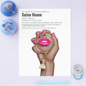 Roze en goudglam - Roche Beauty Salon Openen Flyer (Enkel)