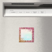 Roze en goudglanzend lijst achtergrond magneet (Insitu (Vaatwasser))