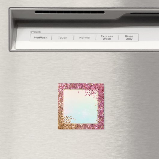 Roze en goudglanzend lijst achtergrond magneet (Insitu (Vaatwasser))