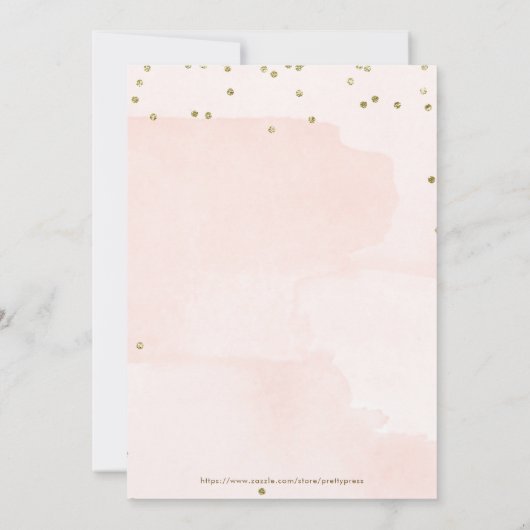 Roze en goudglitter 40e verjaardag Uitnodiging (Achterkant)