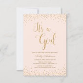 Roze en goudglitter Baby Shower Invitations Kaart (Voorkant)