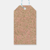 Roze en goudglitter Black Glam Party Favor Cadeaulabel (Achterkant)