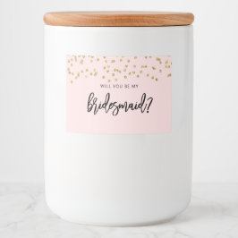 Roze en goudglitter Bridesmaid Candle Sticker