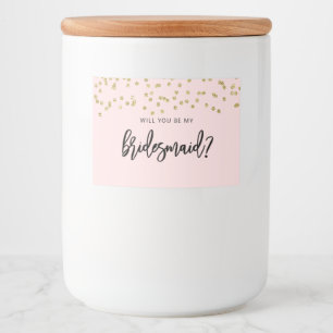 Roze en goudglitter Bridesmaid Candle Sticker