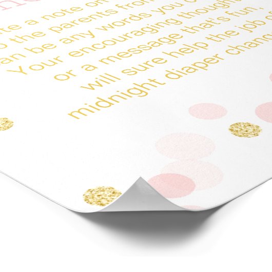 Roze en goudglitter Confetti "Dappere gedachten" Poster (Hoek)
