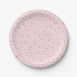 Roze en goudglitter Confetti Papieren Borden Papieren Bordje