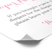Roze en goudglitter diaper Raffle Display Sign Poster (Hoek)