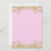 Roze en goudglitter Elegant Quinceañera Kaart (Achterkant)