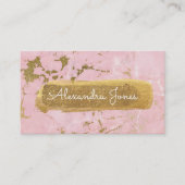 Roze en goudglitter en Sparkle Marble Visitekaartje (Voorkant)