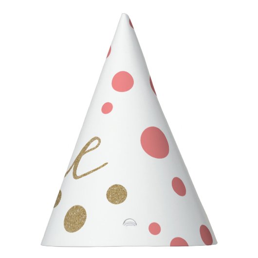 Roze en goudglitter First Birthday Petten Feesthoedjes (Rechts)