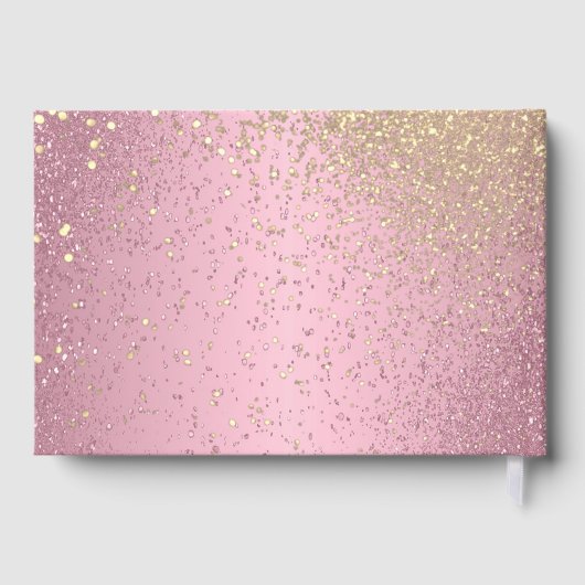 roze en goudglitter gastenboek (Achterkant)