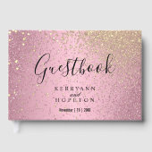  roze en goudglitter gastenboek (Voorkant)