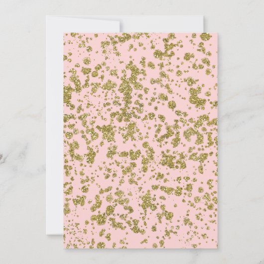 Roze en goudglitter Girly Glam Modern Baby shower Kaart (Achterkant)