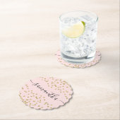 Roze en goudglitter kartonnen onderzetters (Insitu)