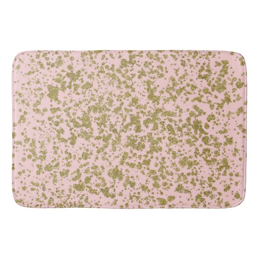 Roze en goudglitter-meisje met moderne platter badmat (Voorkant)
