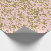 Roze en goudglitter-meisje met moderne platter cadeaupapier (Hoek)