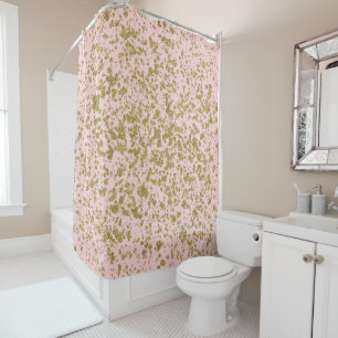 Roze en goudglitter-meisje met moderne platter douchegordijn