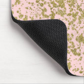 Roze en goudglitter-meisje met moderne platter muismat (Hoek)