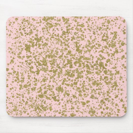 Roze en goudglitter-meisje met moderne platter muismat (Voorkant)