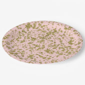 Roze en goudglitter-meisje met moderne platter papieren bordje (Gekanteld)