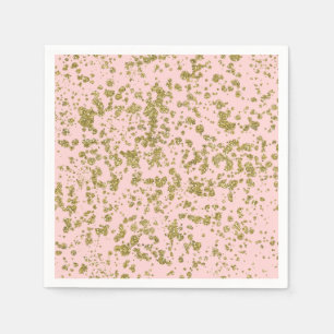 Roze en goudglitter-meisje met moderne platter servet