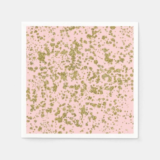 Roze en goudglitter-meisje met moderne platter servet (Voorkant)