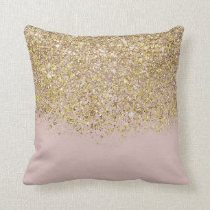 Roze en goudglitter Modern Trendy Glam Chic Kussen